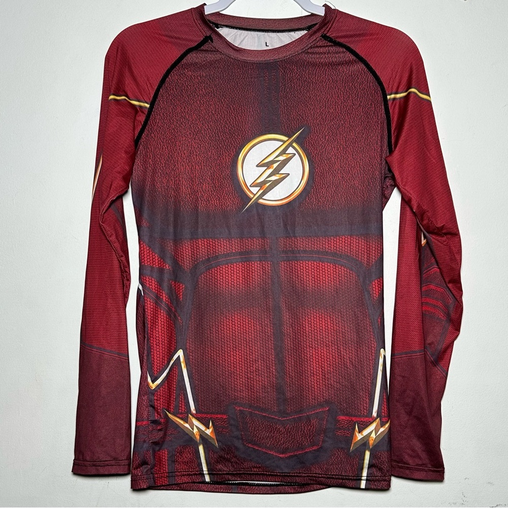 Flash Themed Red Long Sleeve Shirt Cody Lundin sport Large L